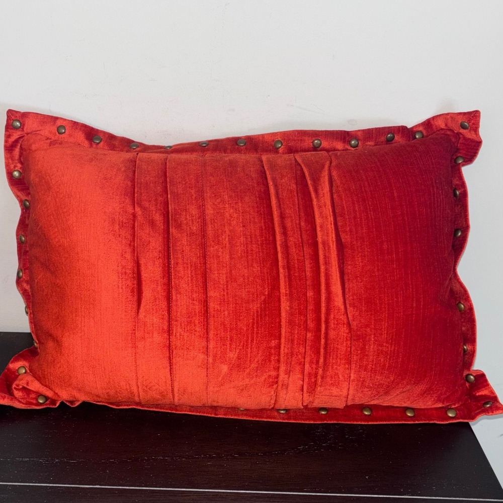 Pier 1‎ | Down | Insert and Cover | Papaya | Pleated | Tufted Brass Studs 14x20